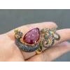 Bochic "Orient" Ruby & Sapphire Swan Cocktail Ring Set 18K & Silver For Sale - Image 16 of 18