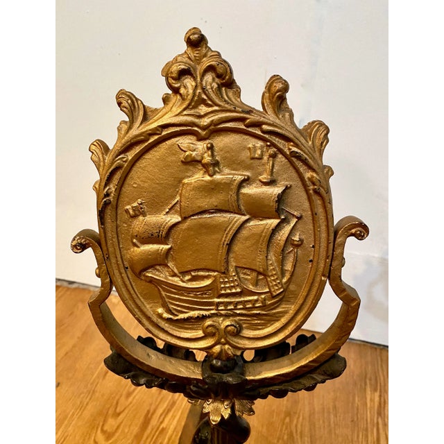 Mid 19th Century Pair American Cast Iron Dolphin Andirons For Sale - Image 5 of 11