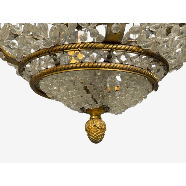 19th Century Louis XVI Style, Chandelier, Dore Bronze, Crystal, France For Sale - Image 11 of 11