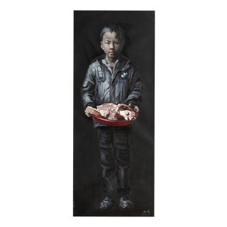 Wei Yi 魏艺, Zhao Goudan from Childhood, Larger Than Life, 2010, Oil on Canvas For Sale
