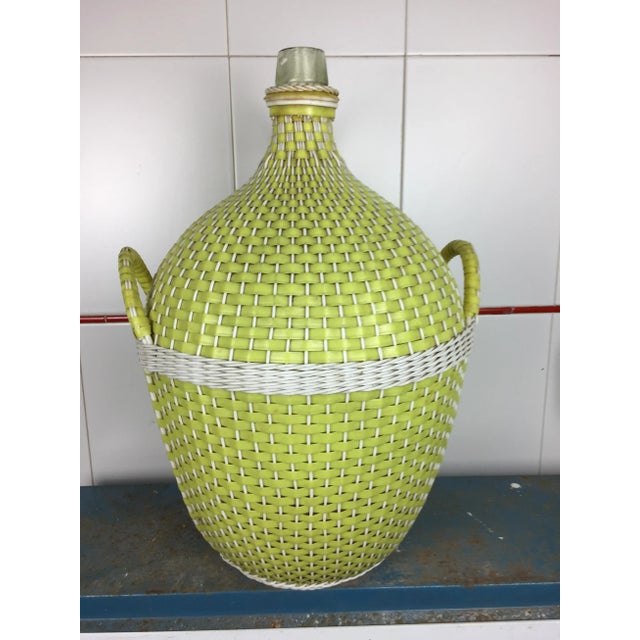 1960s Carboy Wrapped in Plastic with Handles, 1960s For Sale - Image 5 of 5