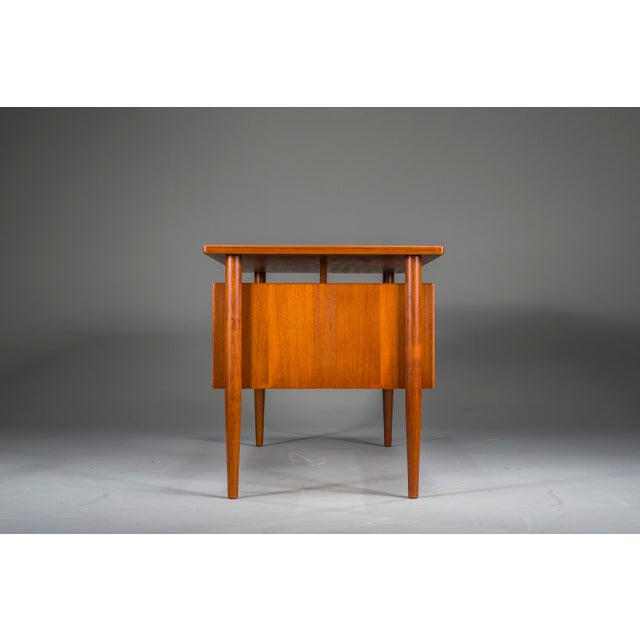 Brown Modern Danish Teak Desk, 1950s For Sale - Image 8 of 18