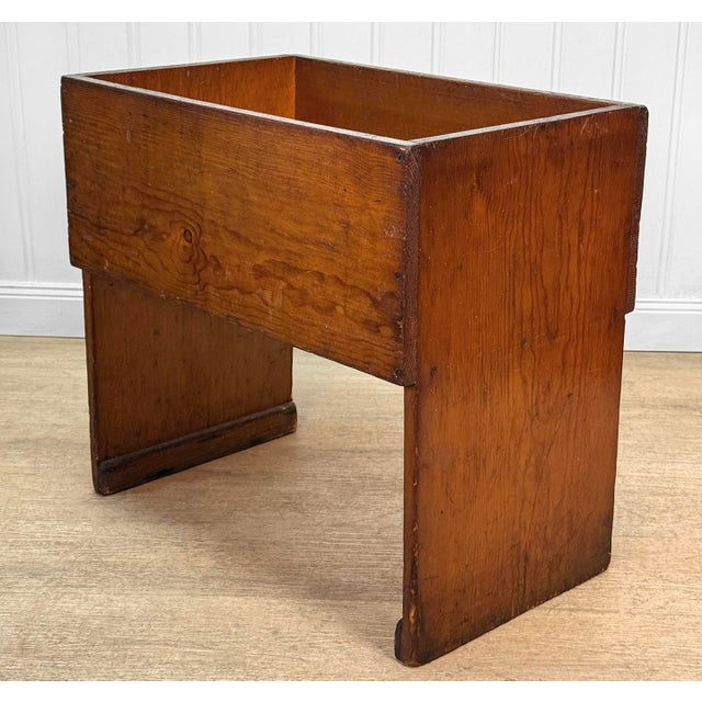 Antique Farmhouse Pine Bread Dough Box Trough Stand - 24" For Sale - Image 4 of 12