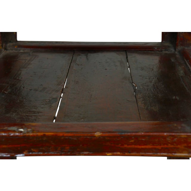 Brick Red Antique Ming Style Tea Table For Sale - Image 8 of 11