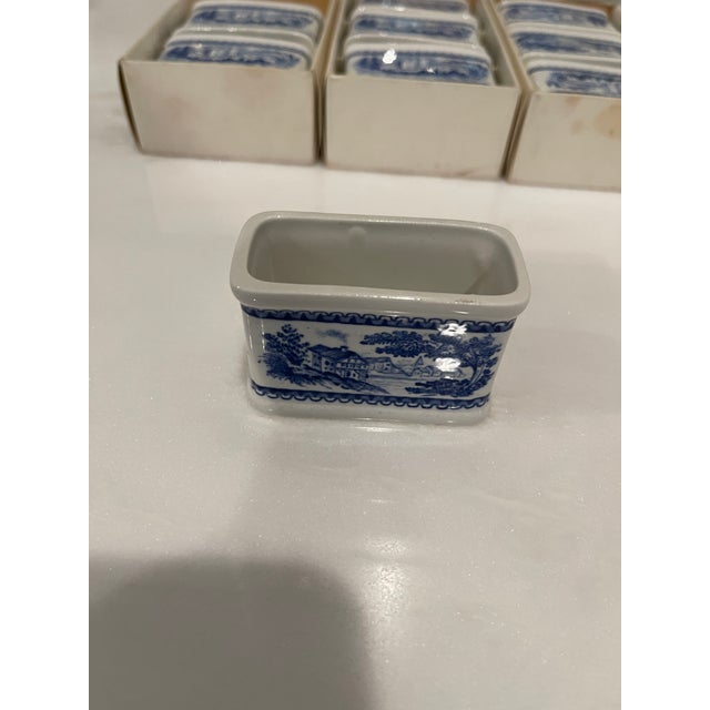 Villeroy & Boch 1970s Villeroy and Boch French Country Blue and White Porcelain Napkin Rings - Set of 9 For Sale - Image 4 of 6