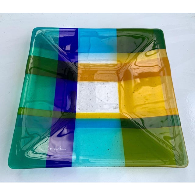 Glass Vintage Danish Art Glass Bowl from Greve Glaskunst, 1980s For Sale - Image 7 of 18