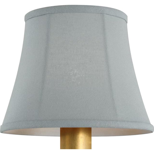 Traditional Visual Comfort Signature 6" Blue Linen Bell Empire Shade For Sale - Image 3 of 3