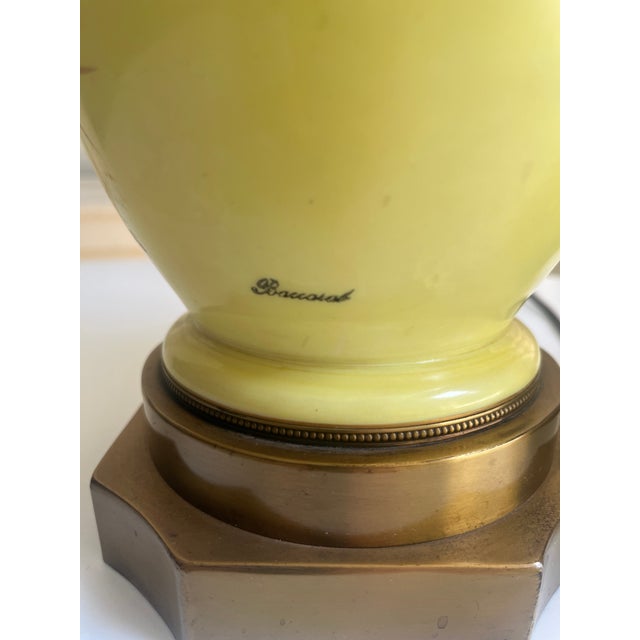 Mid 20th Century Baccarat Style Yellow Opaline Glass Japonisme Lamps, Signed Baccarat - a Pair For Sale - Image 10 of 18