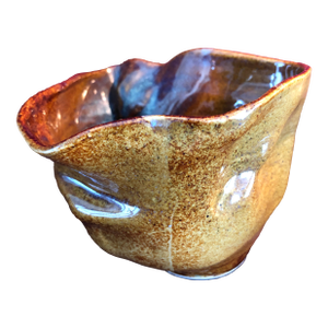 1990s Organic Design Artisan Signed Ceramic Bowl