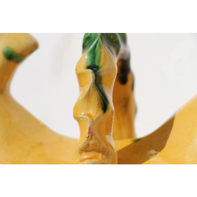 Yellow 1900s Portuguese Rooster Earthenware Aquamanile For Sale - Image 8 of 13