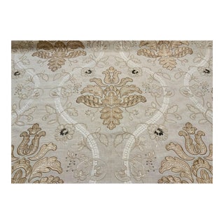 Scalamandre: Isabella Embroidery - Damask Champagne Designer Fabric - 3.5 Yards For Sale