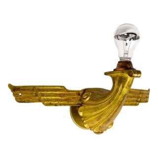 1920s Two Art Deco Gilt Bronze Avian Theater Sconces, Pair For Sale