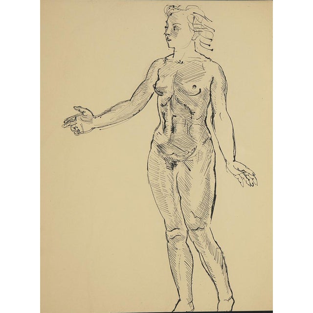 Figurative "Nude Ii" Original Raoul Dufy Lithograph From Monograph of Designs & Sketches C.1944 For Sale - Image 3 of 3