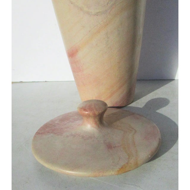 Vintage Kenyan Large Stone Turned Lidded Jar For Sale In New York - Image 6 of 9