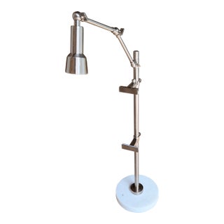 Arteriors Home Silver Adjustable Easel Lamp With Marble Base For Sale