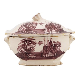 19th Century Portuguese Earthenware Covered Tureen For Sale
