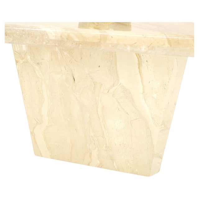 Travertine Single Pedestal Base Mid-Century Italian Modern dining conference table MINT!.