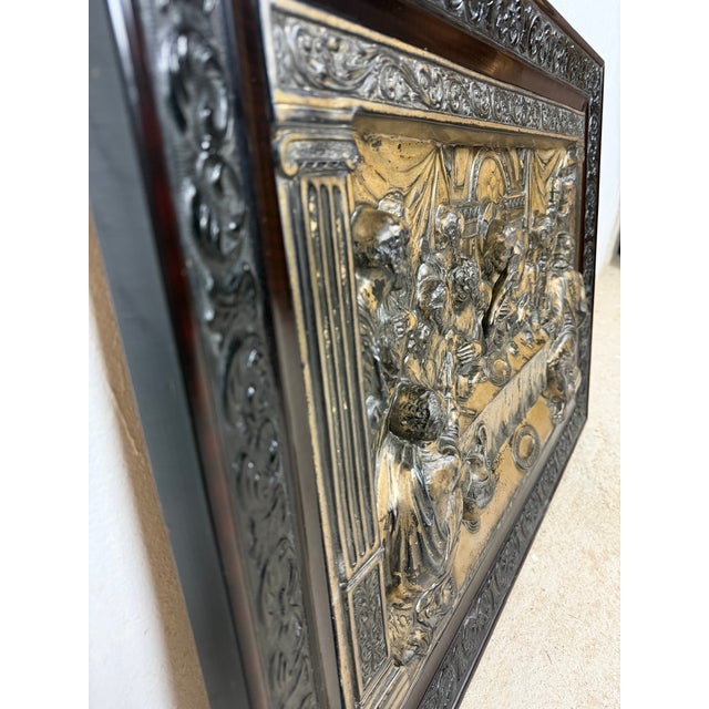 Wood Spanish Artist, Relief of the Last Supper, 1950, Metal and Wood, Framed For Sale - Image 7 of 12