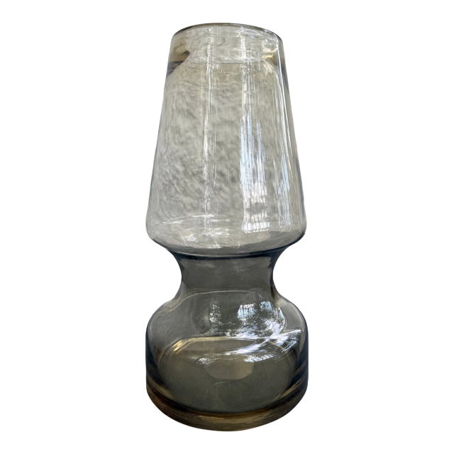 Vase Amber Colored Glass Hand Blown Scandinavian Style For Sale