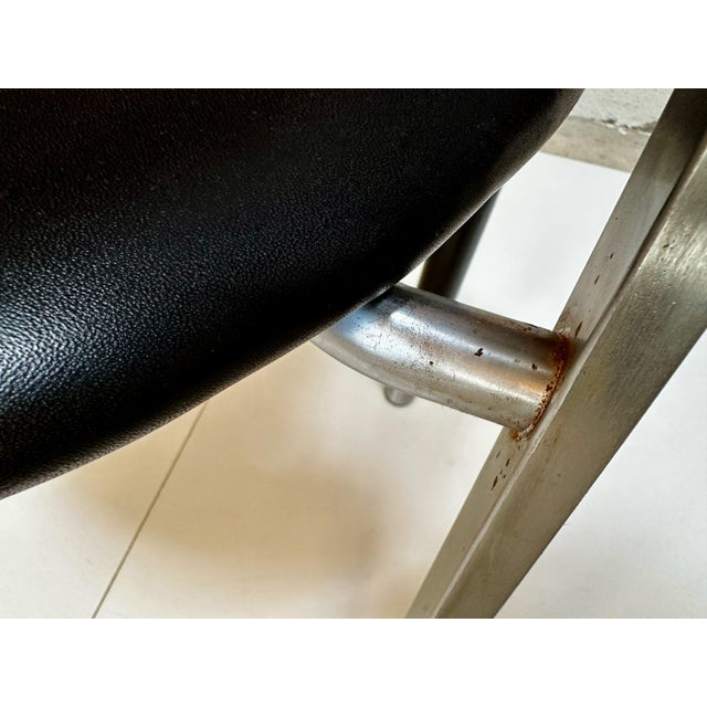 Sculptural Chair in Steel, Wood and Leather, Germany, 1980s For Sale - Image 11 of 18