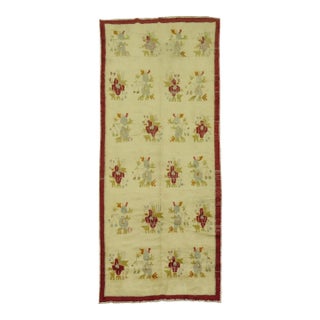 Ivory Vintage Turkish Rug - 4' x 9'1" For Sale