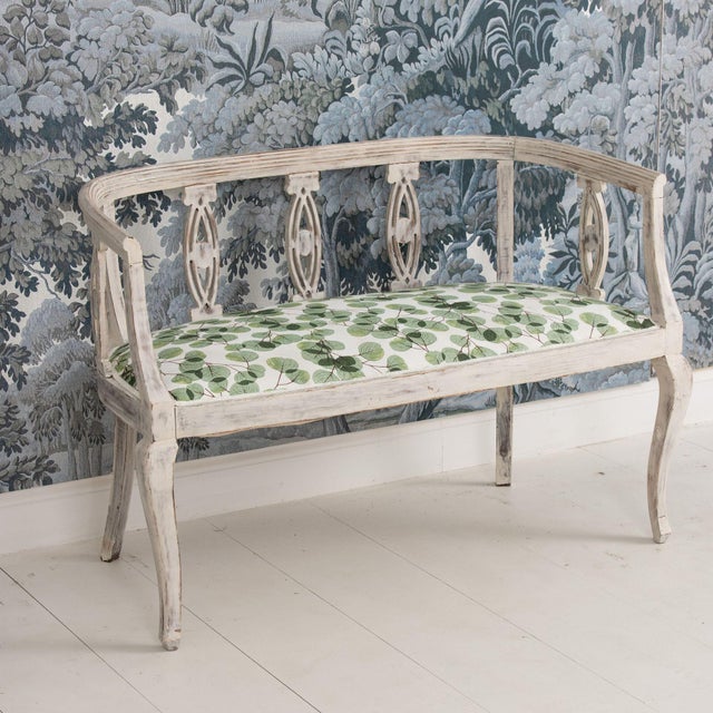 Cream Italian Art Deco Settee Bench in Original Paint, Circa 1920 For Sale - Image 8 of 13