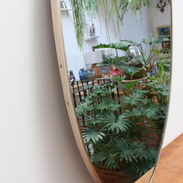 Vintage Italian Wall Mirror with Brass Frame, 1950s For Sale - Image 6 of 15