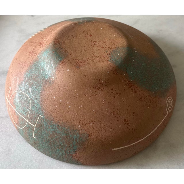 Rustic Vintage Southwestern Art Pottery Large Bowl For Sale - Image 3 of 12