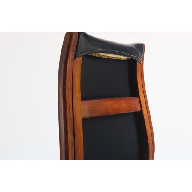 Wood Lamino Chair in Original Black Vinyl Upholstery by Yngve Ekström for Swedese, Sweden For Sale - Image 7 of 8