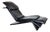 Vintage Chaise Lounge in Black Leather by Maurice Villency, 1980s For Sale