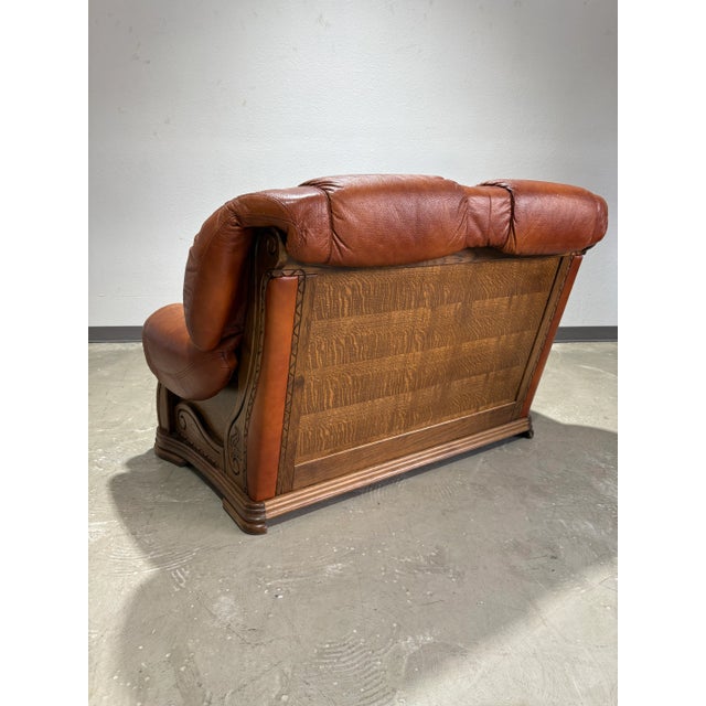 European Leather & Oak Sofa Set For Sale - Image 10 of 18