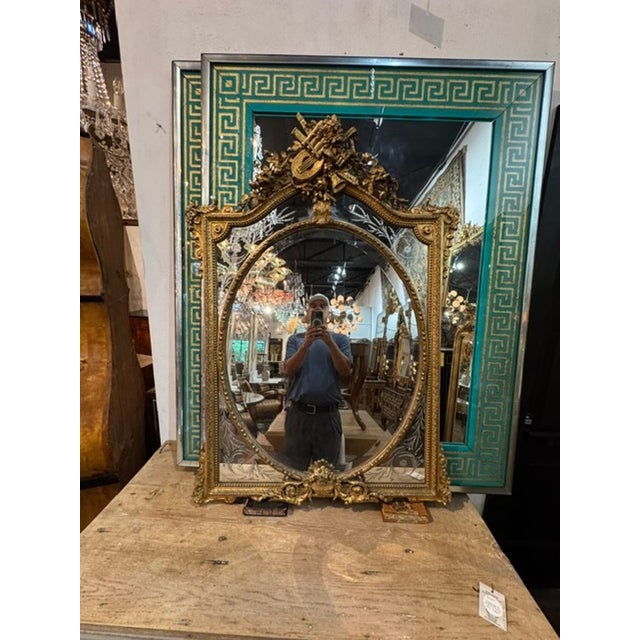 The 19th c. French Louis XVI Giltwood Mirror is a stunning piece of home decor that exudes elegance and sophistication....