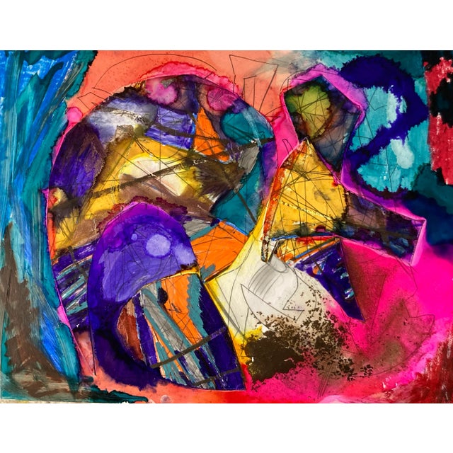 Original Painting by Erik Sulander Called “Mystery” 11x14 Ink Brush/Pastel For Sale