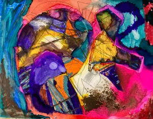Original Painting by Erik Sulander Called “Mystery” 11x14 Ink Brush/Pastel