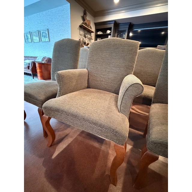 Set of 6 Crate and Barrel Upholstered Dining Chairs For Sale In Chicago - Image 6 of 7