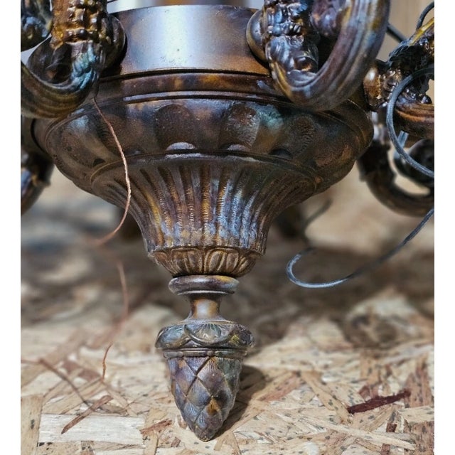 Late 20th Century David Michael - Traditional 8 Candle Solid Bronze Casting Chandelier For Sale - Image 4 of 6