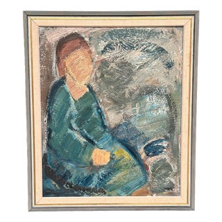 Gösta Falck, Woman, 1960s, Oil on Canvas, Framed For Sale