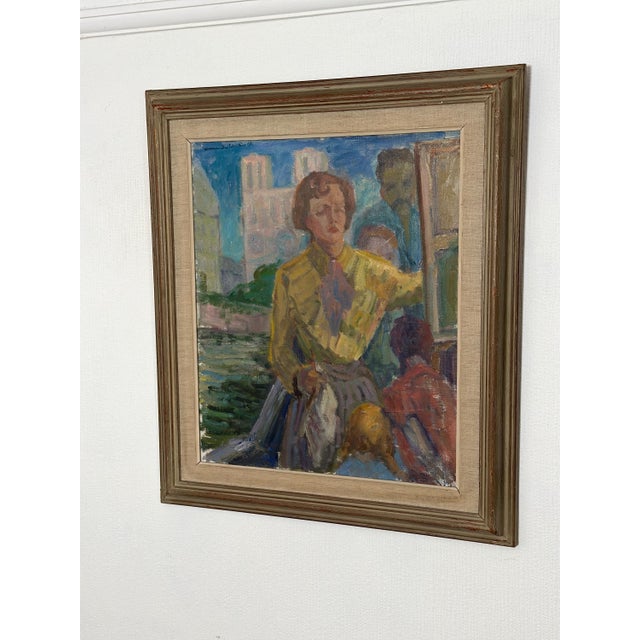 Margareta Wallin Kylander, Women in Yellow, 1960s, Oil on Canvas, Framed For Sale - Image 7 of 15