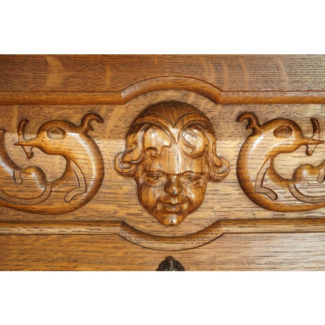 Dutch Oak Wall Rack with Bronze Hooks For Sale - Image 11 of 16