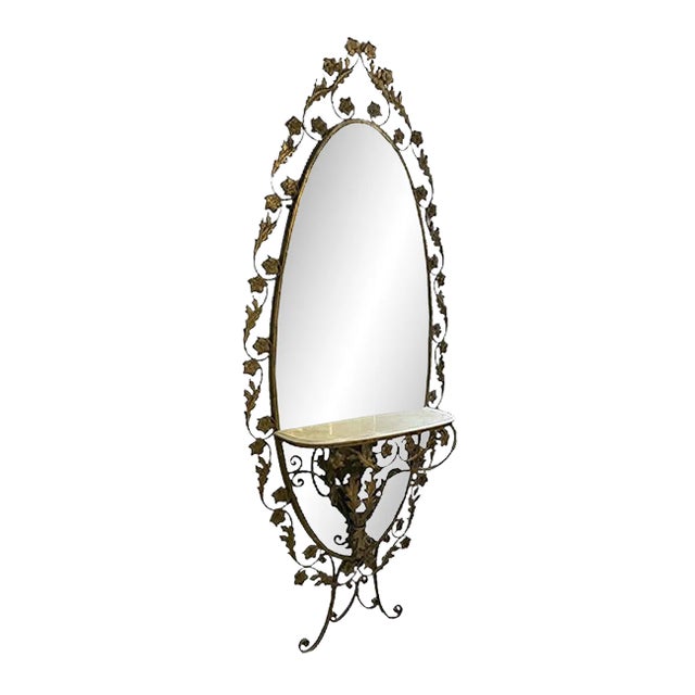 Large Gold Gilded Mirror For Sale