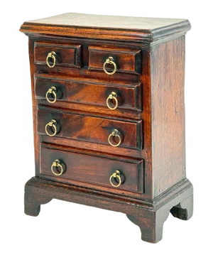 Small Antique Miniature Mahogany Chest, 1760s