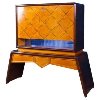 Mid-Century Italian Bar Cabinet attributed to Osvaldo Borsani by Osvaldo Borsani, 1940s For Sale