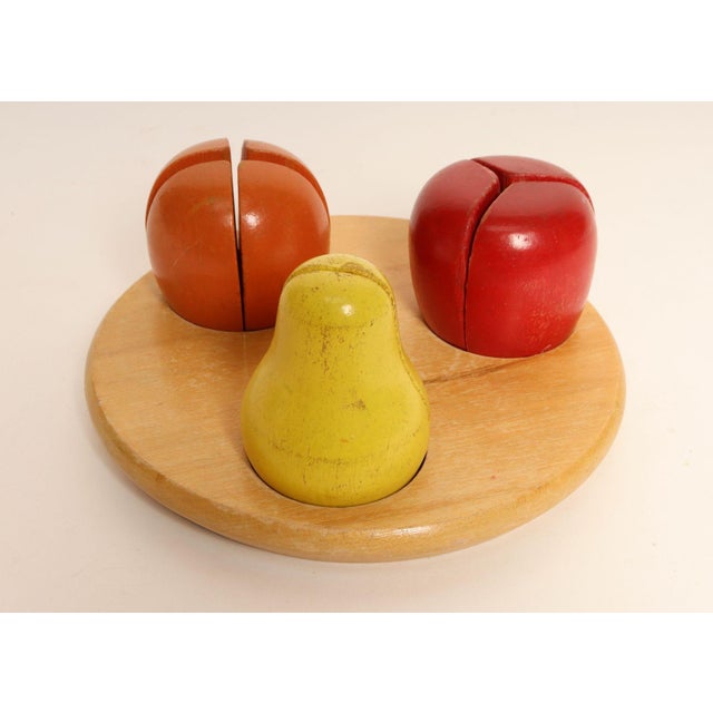 Mid-Century Modern Vintage Creative Playthings Wooden Fruit Puzzle / Instructional Toy For Sale - Image 3 of 12