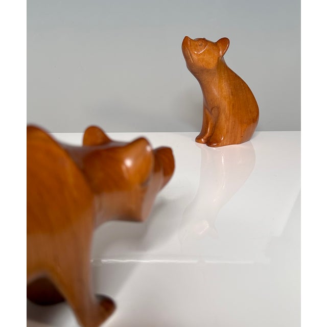Hand-Carved Bear Animal Figurines, Rhön, Germany, 1960s, Set of 2 For Sale - Image 11 of 18