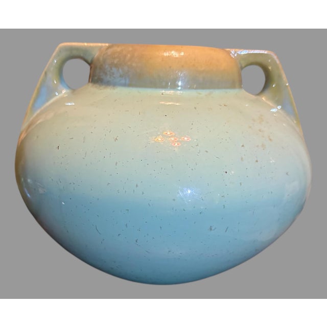 Green Vintage Fulper Art Pottery Double Handled 6.5" Vase For Sale - Image 8 of 12