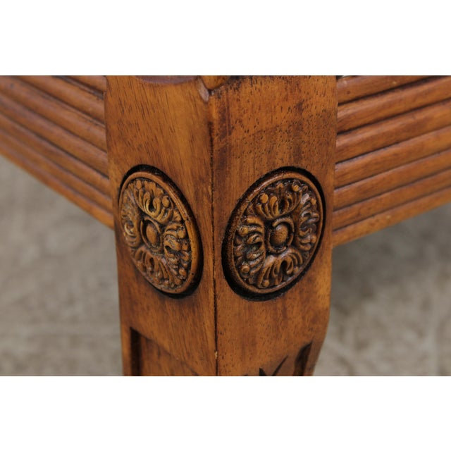 French Louis XVI Carved Leather Arm Chair For Sale - Image 9 of 17