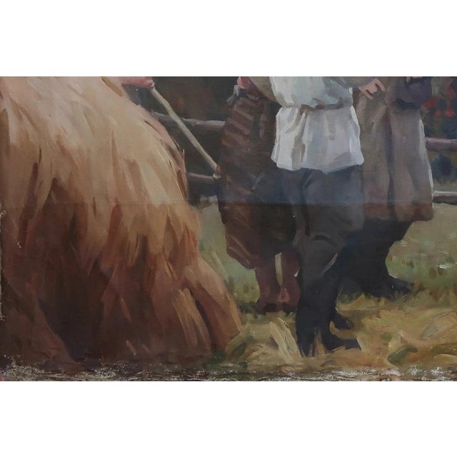 1970s Lenin and the Peasants: Original Oil Painting, Socialist Realism, 1970s 132-197 For Sale - Image 5 of 6