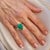 Natural Emerald Diamond Ring 7 14k White Gold 10.97 TCW Certified For Sale - Image 9 of 14