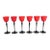 1920s Czech Art Deco Tango Glass Red & Black Cordial Glasses — Set of 6 For Sale