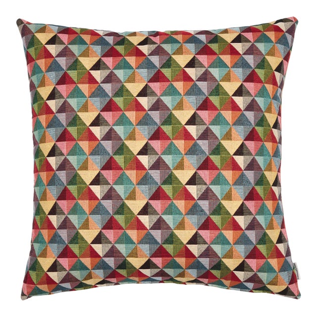 Geometric Diamonds Woven Cushion With Fibre Filler - 55x55cm (22"x22") For Sale